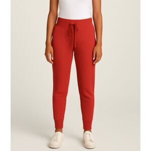 PINK Active Waffle Knit Joggers Red Women’s Size L High Waist Lounge Pants